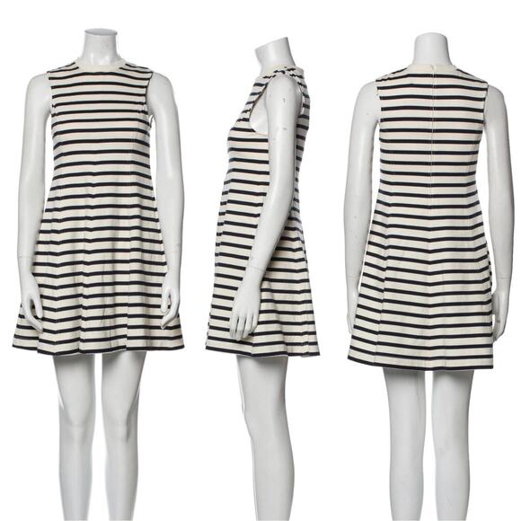 T By Alexander Wang Women’s B&W Striped Cotton Mini Dress Fit & Flare - Picture 1 of 11